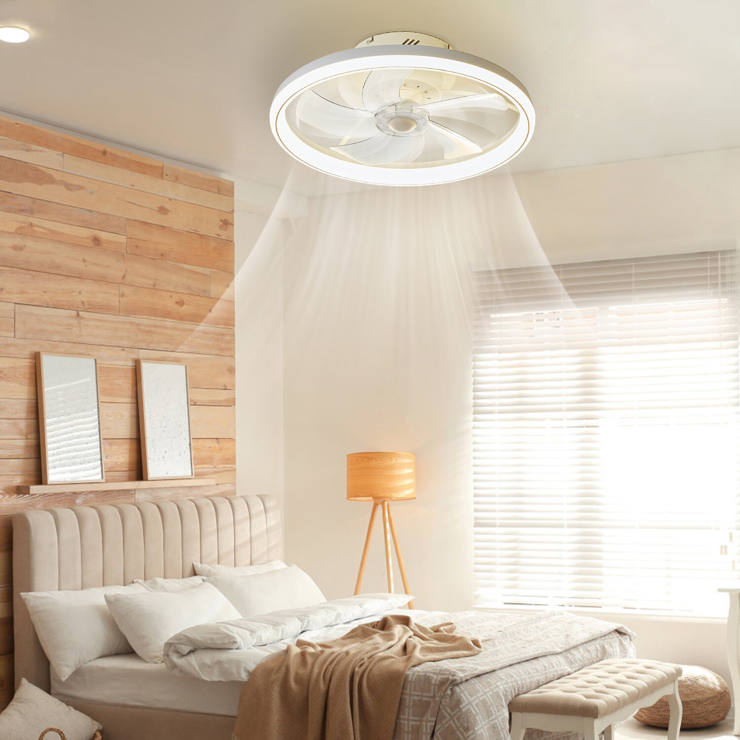 20" Ceiling Fans w/ Remote Light Dimmable Low Profile Ceiling Fan Light for Home