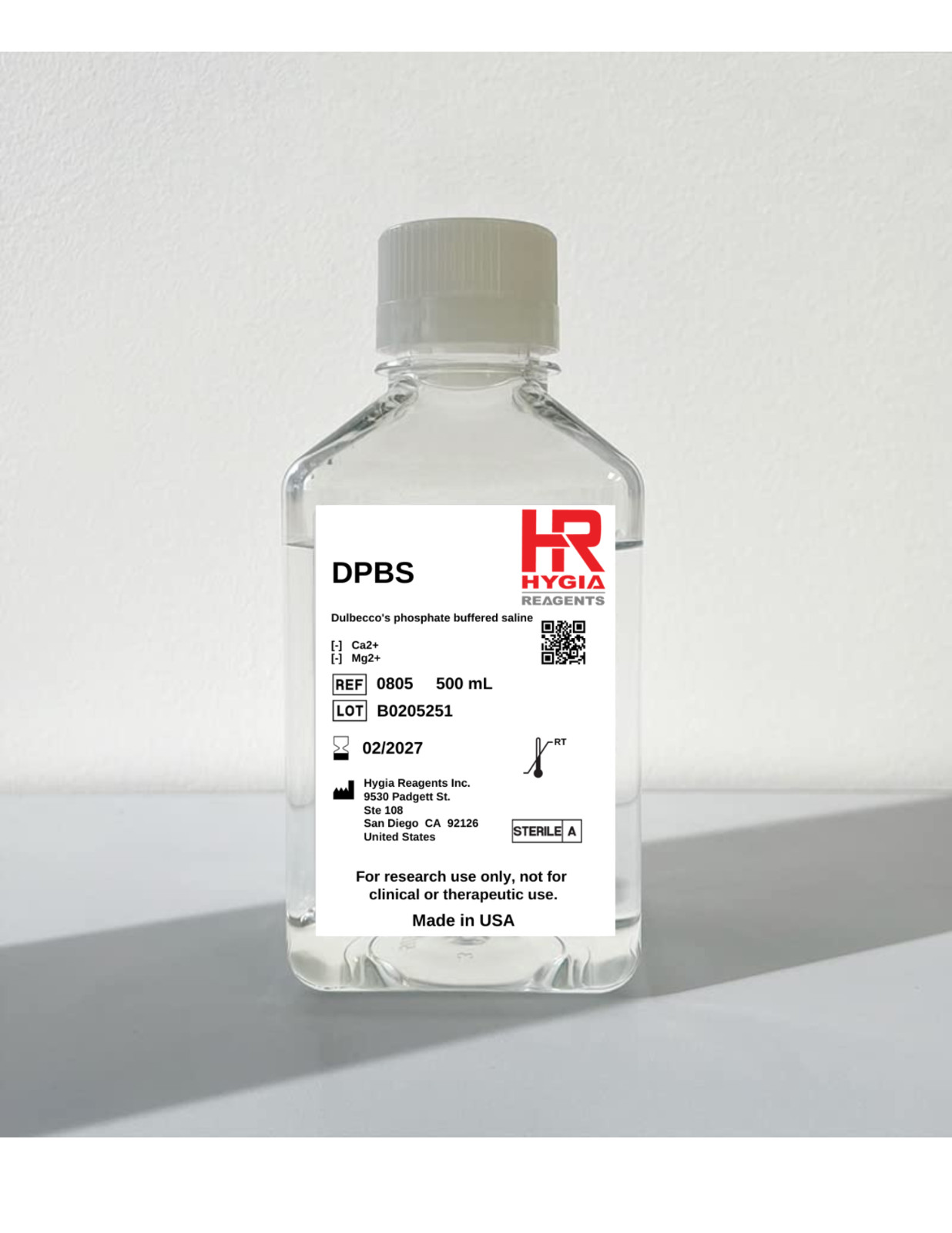 Dulbecco's Phosphate Buffered Saline (DPBS) 500 ml