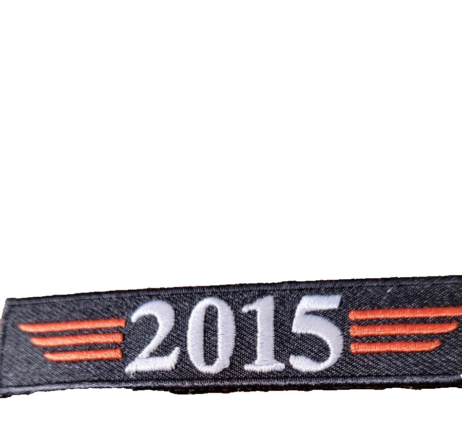 New 2015 White letters n Black Background with Orange Trim Patch-