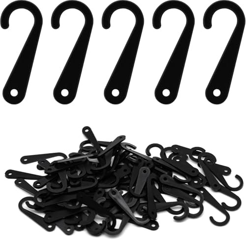 500pcs Sock Display Hooks 1-3/4 Inch Plastic J-Hooks for Sock Hat Black