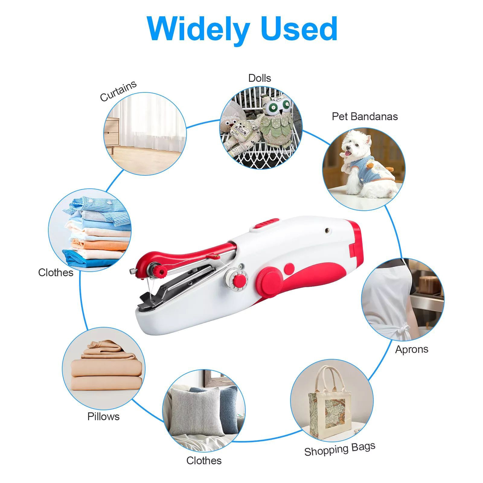 New Portable Mini Compact Handheld Sewing Machine Cordless Travel Home Tool