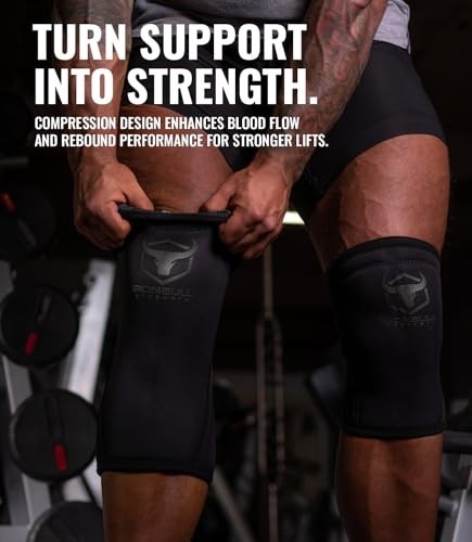 7mm Knee Sleeves for Weightlifting & Powerlifting - Compression Support Brace fo