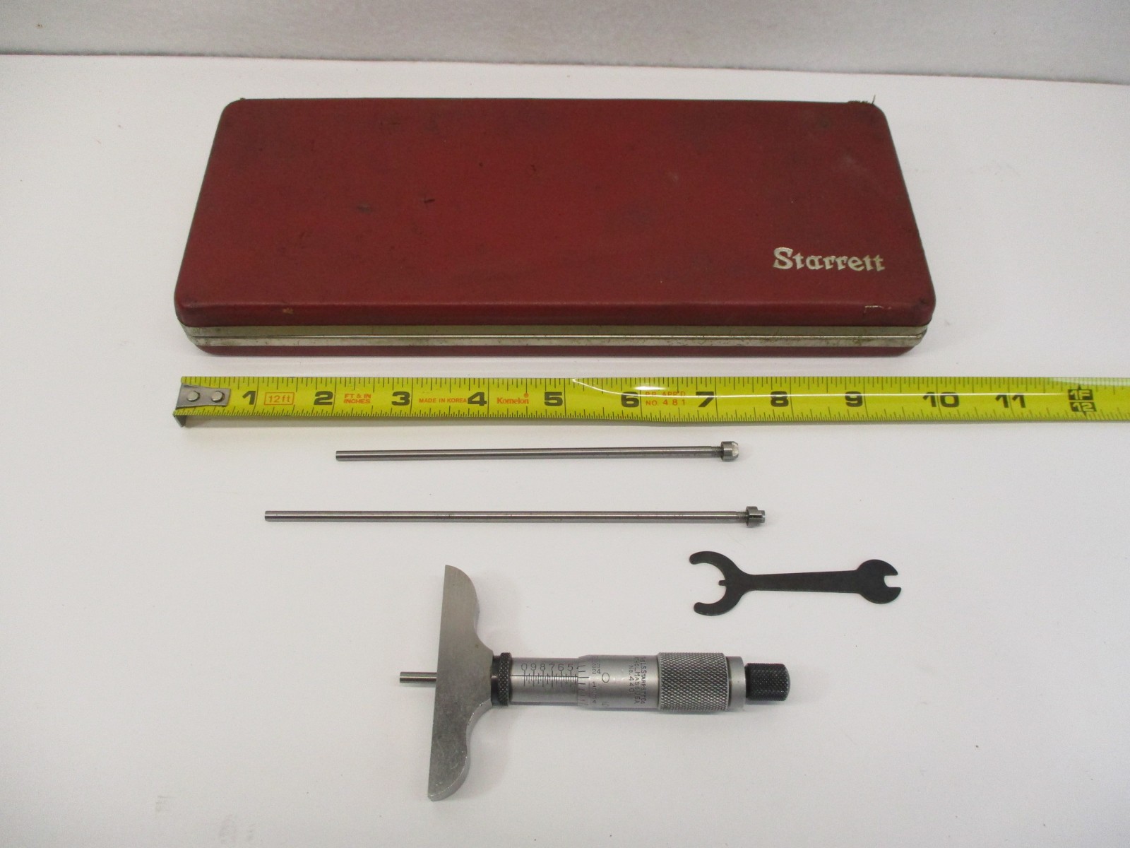 STARRETT # 440 Depth Micrometer SET 0" - 3" x .001" Graduations OEM Case in EC