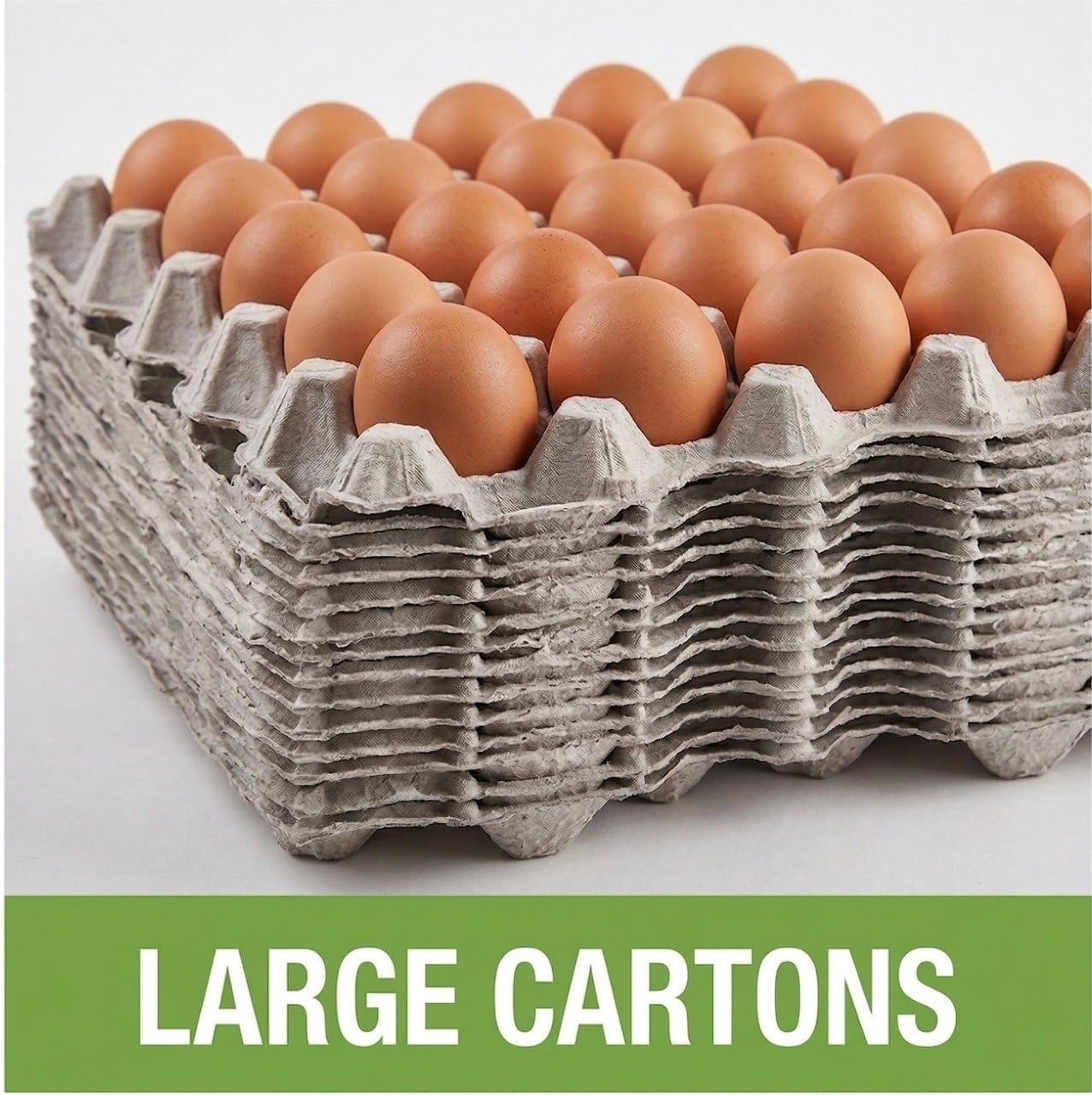 Egg Flat Cartons 30 Count, Pulp Fiber Egg Flats Bulk, Stackable Egg Trays for Fa