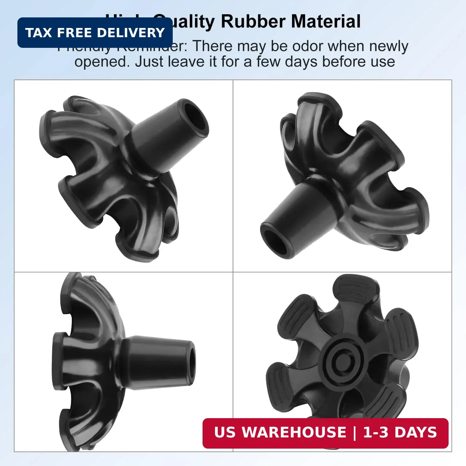 supregear Cane Tip (2-Pack) - 3/4" Self Standing Base Replacement for Offset Qua