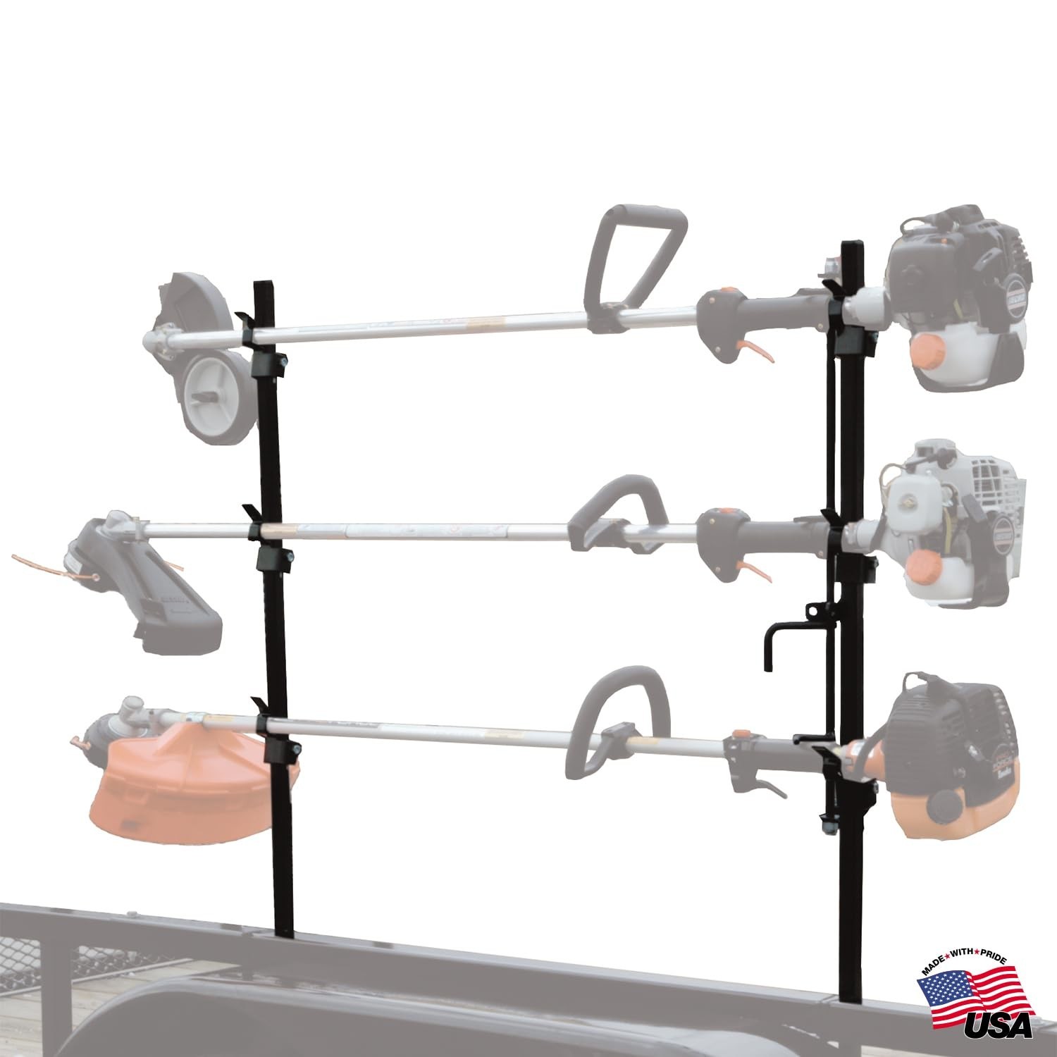 Buyers Products LT10 Landscape Trailer Trimmer Rack, Holds 3 Weed Eaters, Mad...