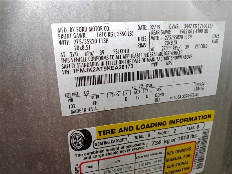 2019 Expedition Chassis Control Module Sku#3780570