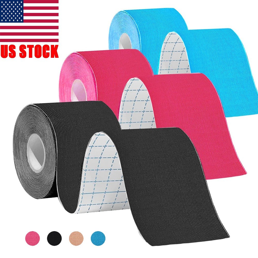 3 Rolls Uncut Kinesiology Tapes Sports Tape Muscle Support Tape for Pain Relief