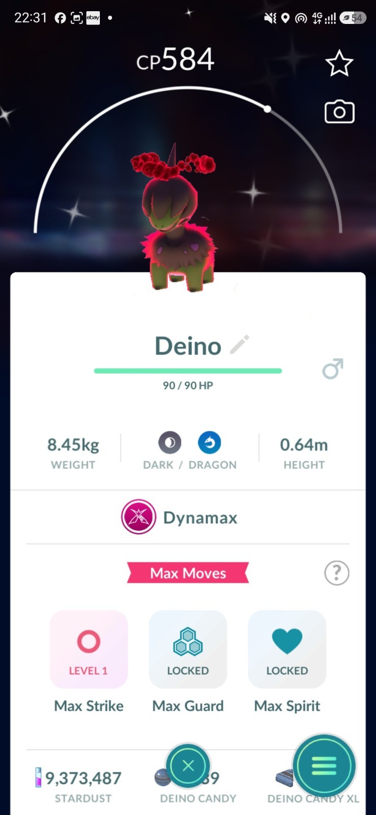 Shiny Dynamax Deino Pokémon Trade✨️ GO - Ultra Friends / Registered