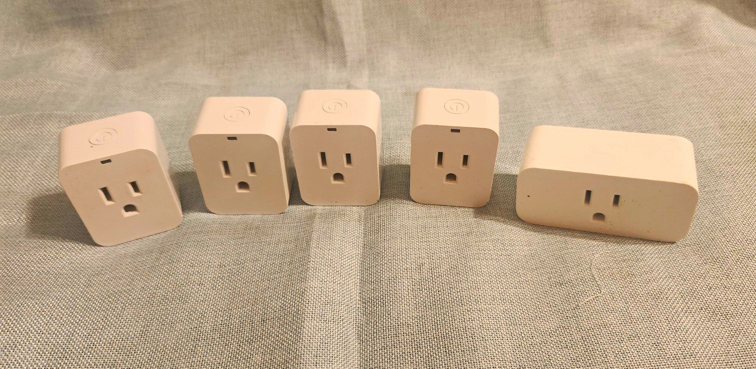 POWRUI Wi-Fi Smart Plug Lot of 5 White Alexa/Google 10A 1250W AW-01