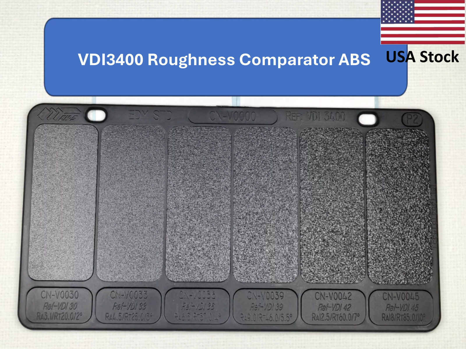 VDI3400 Surface Roughness Comparator 12 Reference EDM ABS