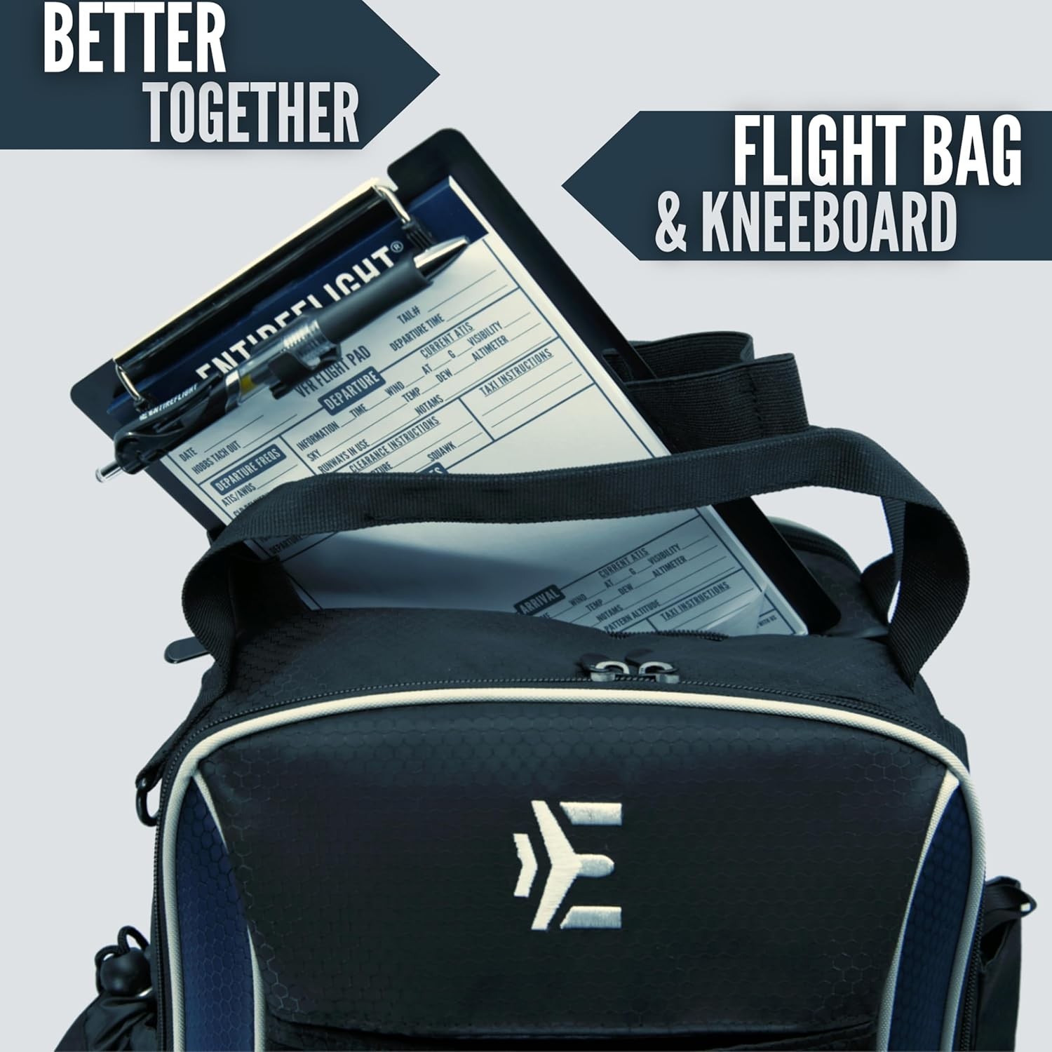 Pilot Flight Bag and VFR Kneeboard & Notepad Bundle - Professional Pilot...