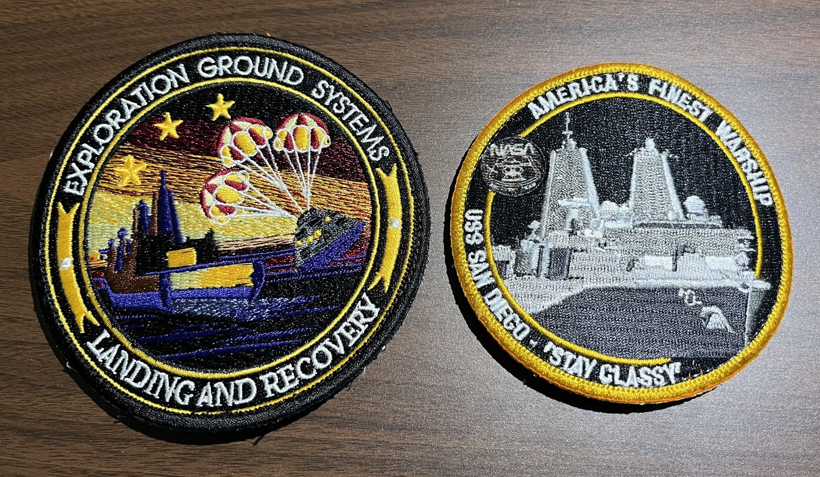 NASA Artemis Orion Landing and Recovery Moon 2 patch  lot Navy hook and loop