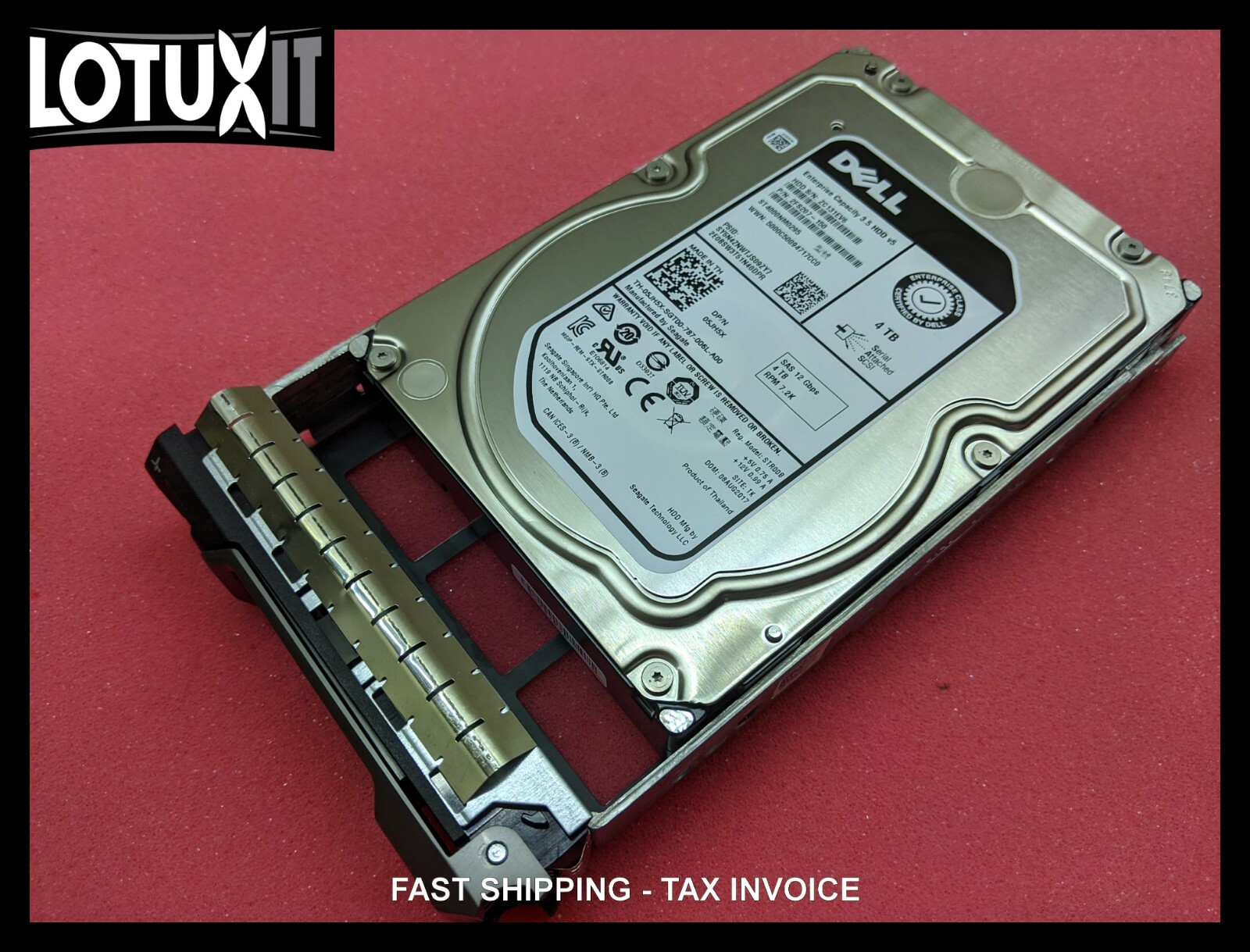 DELL 4TB 7.2K NL-SAS 12G 3.5" HDD 5JH5X 0F9W8 XWM1W R710 R720 R730 R420 R320