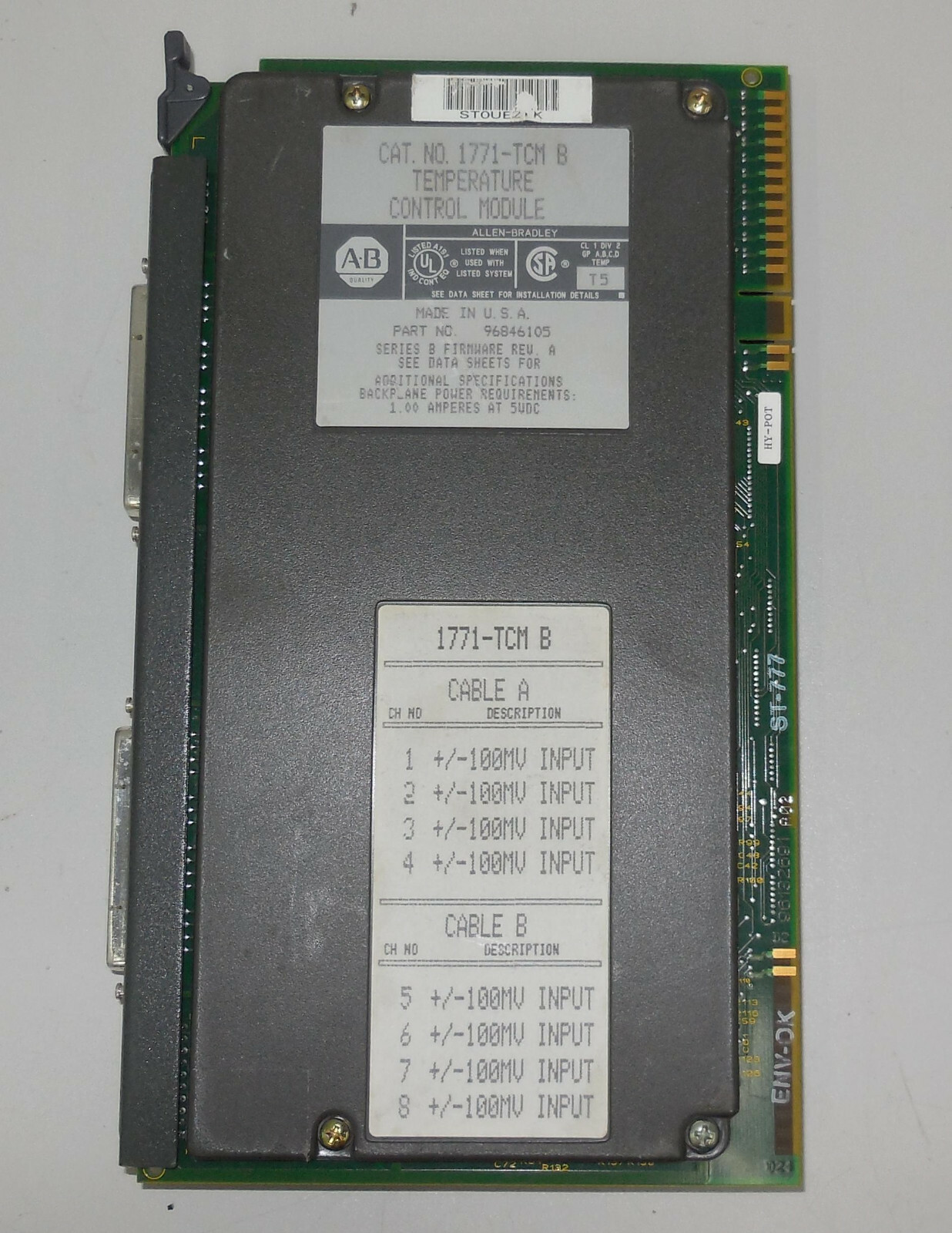 Allen-Bradley 1771-TCM B Firmware Rev. A Temperature control module