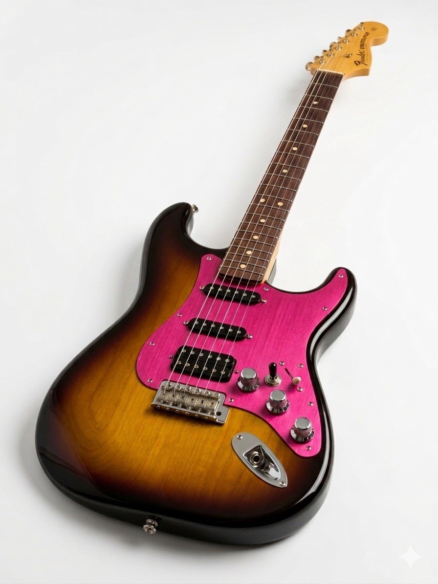 New Pink Brushed Anodized Aluminum SSH Stratocaster Electric Guitar Pickguard
