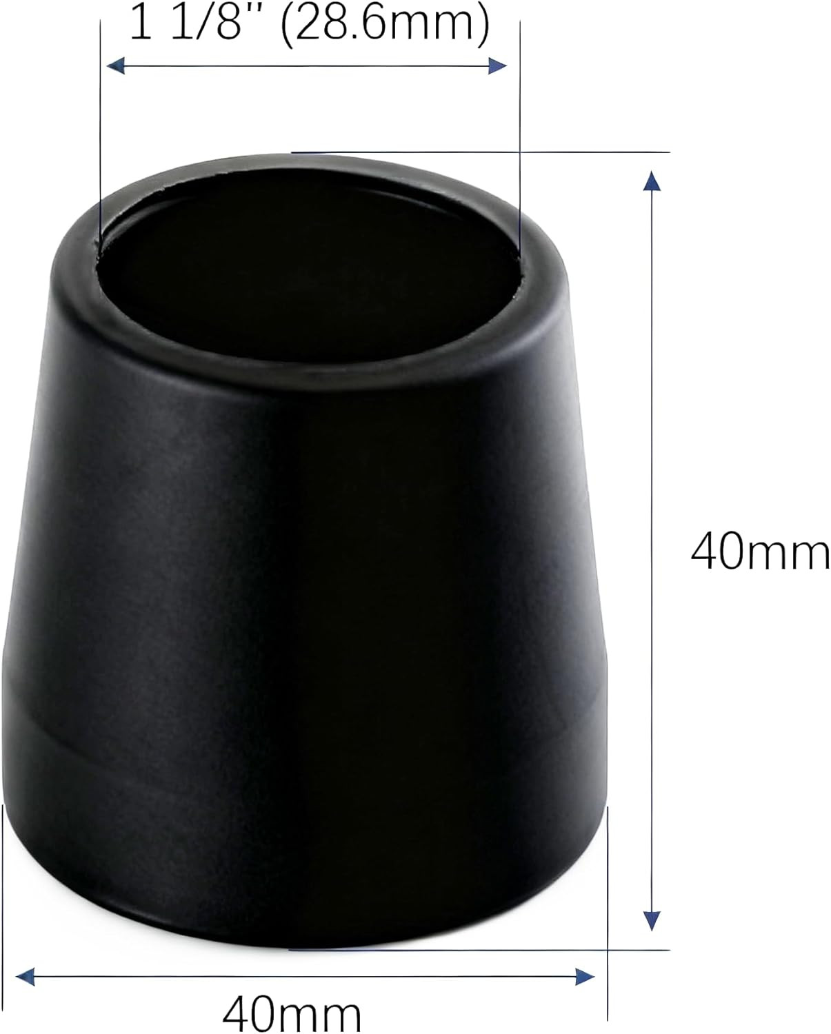 Rubber 4 Pcs Walker Tips 1 1/8'' Heavy Duty, Replacement Tips for Walkers, Commo