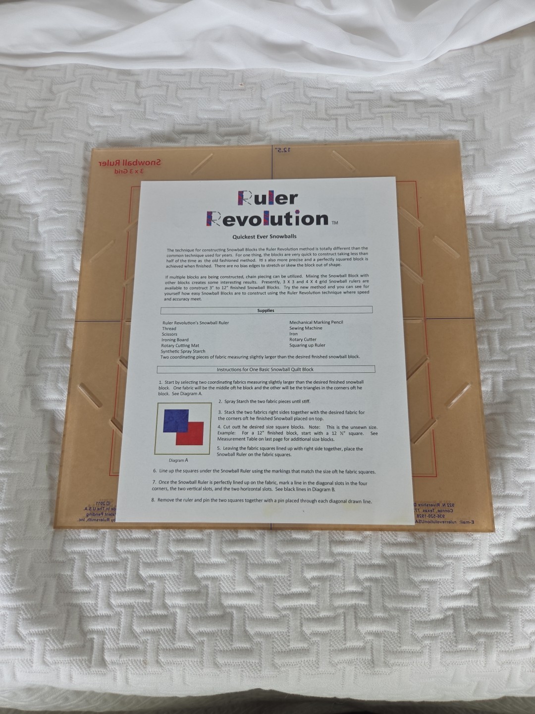 Ruler Renovation Quickest Ever Snowballs-Fabric Template