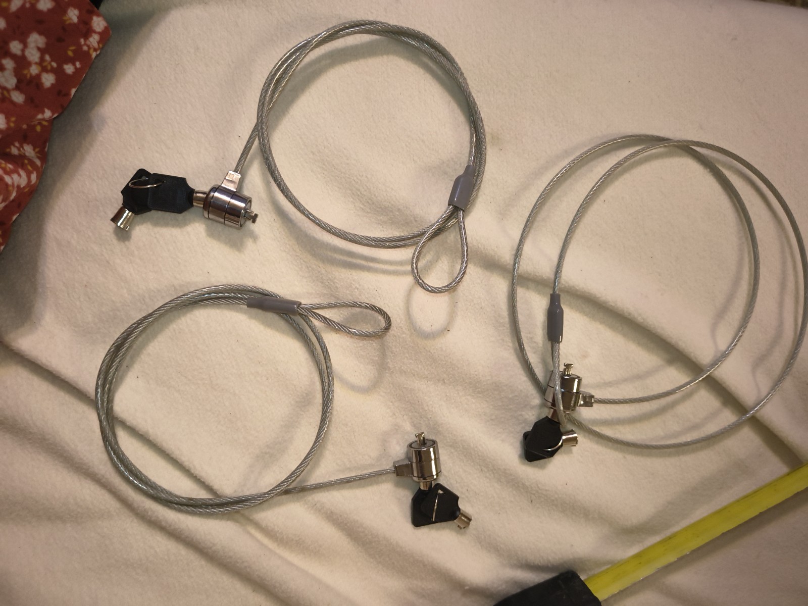 3 x Kensington Notebook Laptop Security Locks 2 Keys For Each Lock
