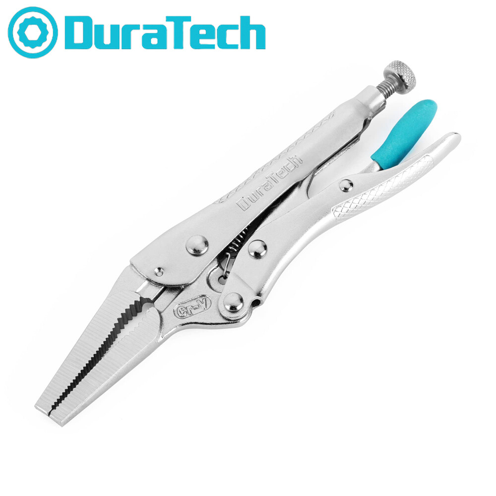 DURATECH 6-1/2 Inch Long Nose Locking Pliers Cr-V Long Nose Plier w/ Wire Cutter