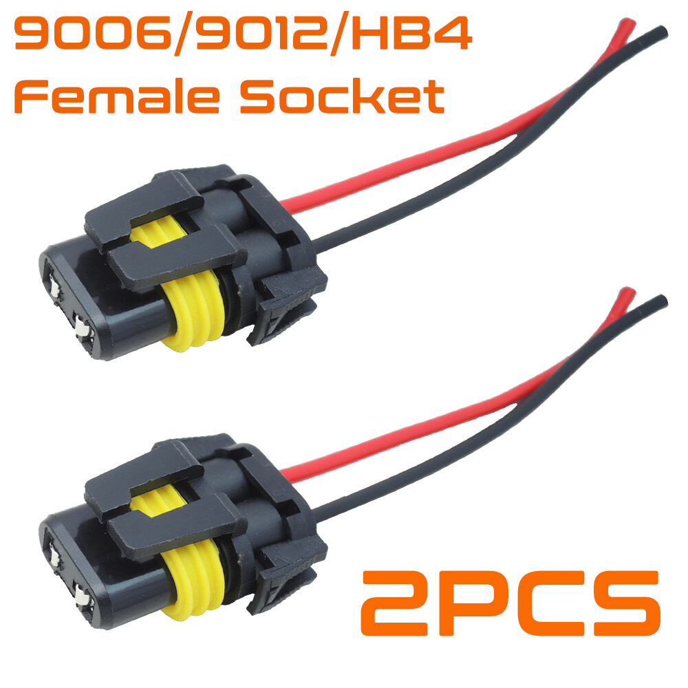 2pcs 9006 HB4 9012 Female Connector Socket for Fog Light Wiring Pigtail Harness