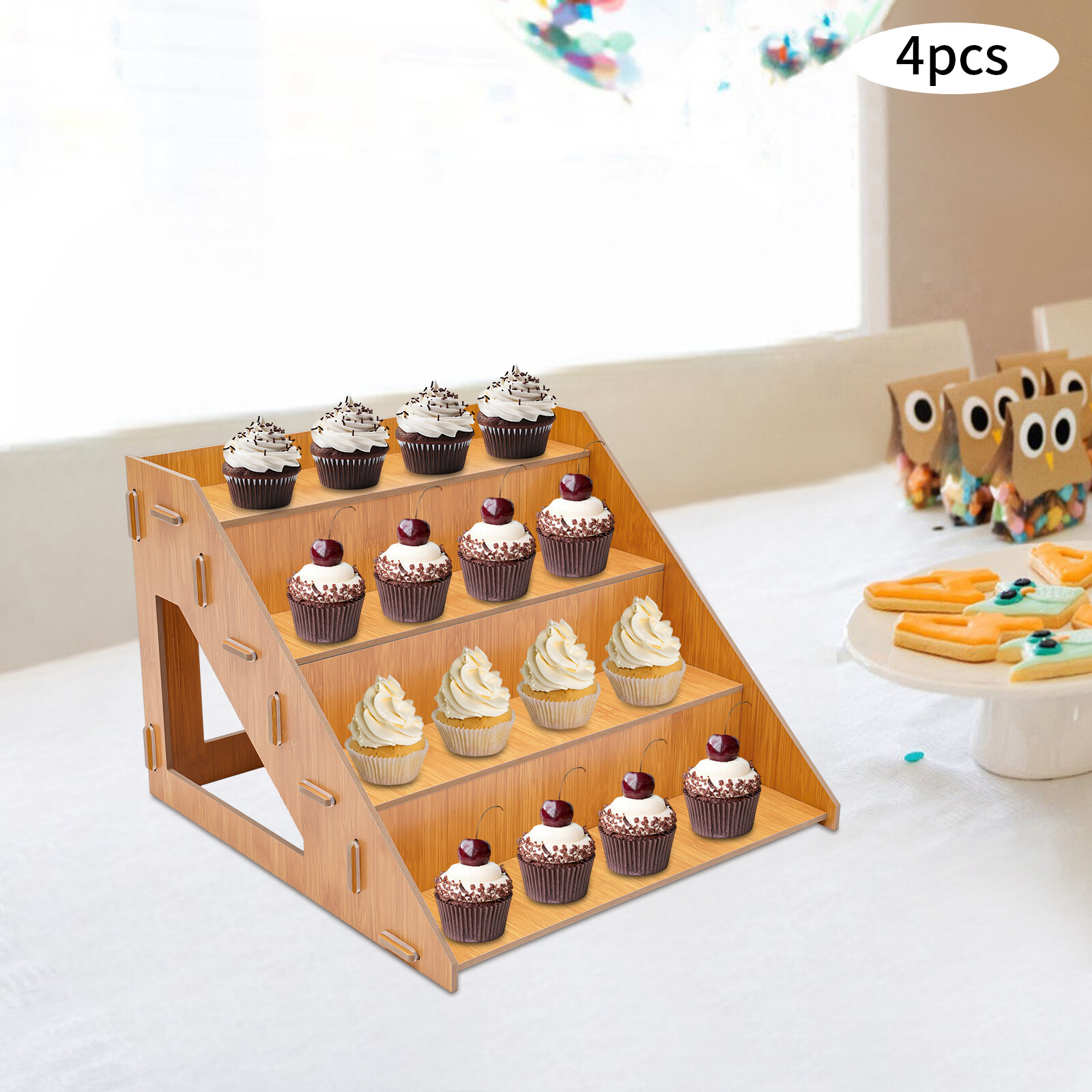 4 Pcs Retail Display Rack, 4 Tier Display Rack, Tabletop Display Stand