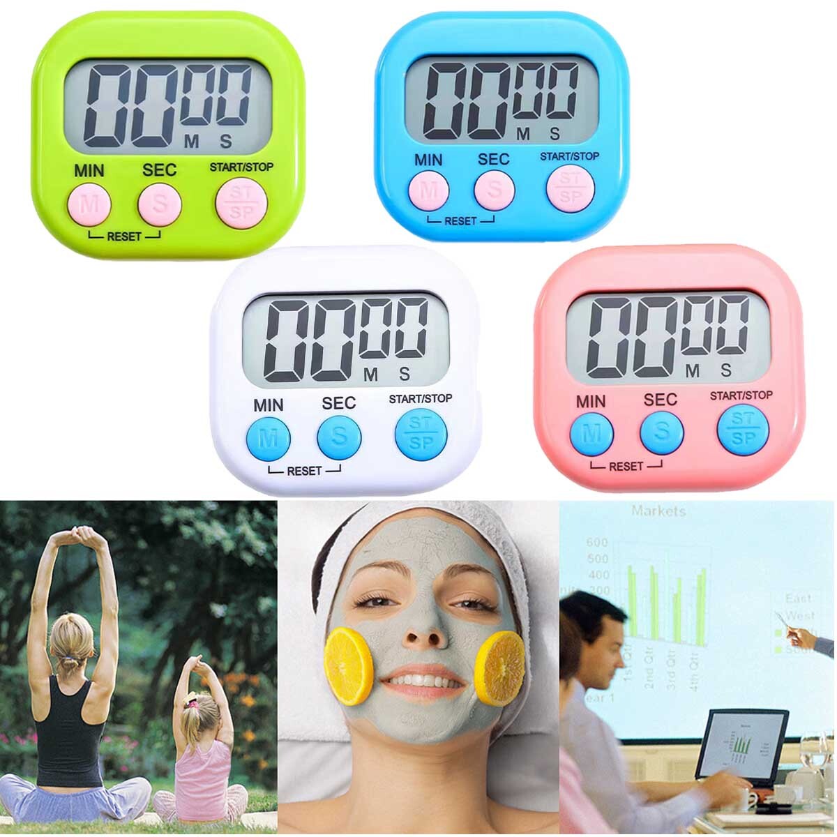 Press the M/S button at Timer for Kitchen Study Work Exercise Training, Outdoor