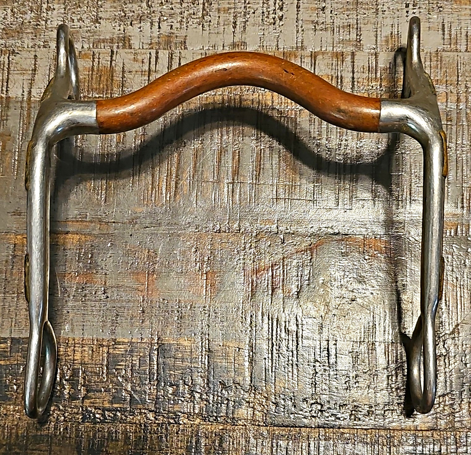 Andrews Western Port Bit with Copper Mouthpiece and Brass Details On Shanks