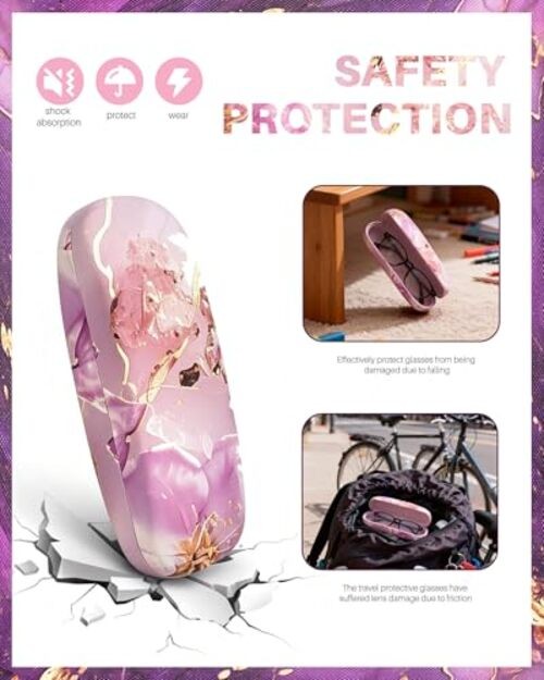 3pack eyeglass case hard shell，glasses case hard shell，eye glass cases Marble
