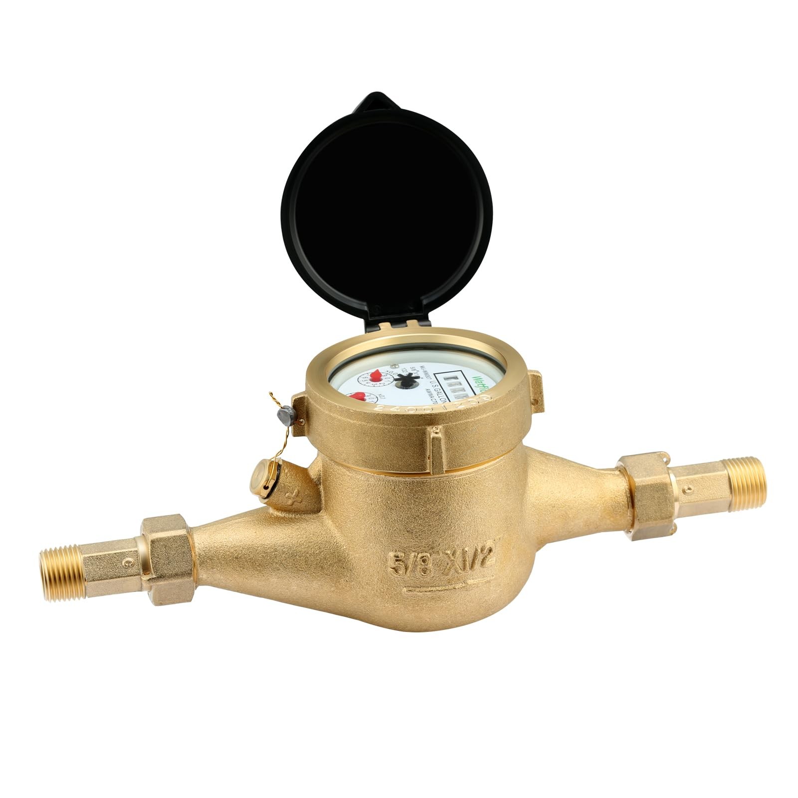 Watflow DN15 Water Meter 1/2" NPT, AWWA C708 Certification Gallon Water Flow ...