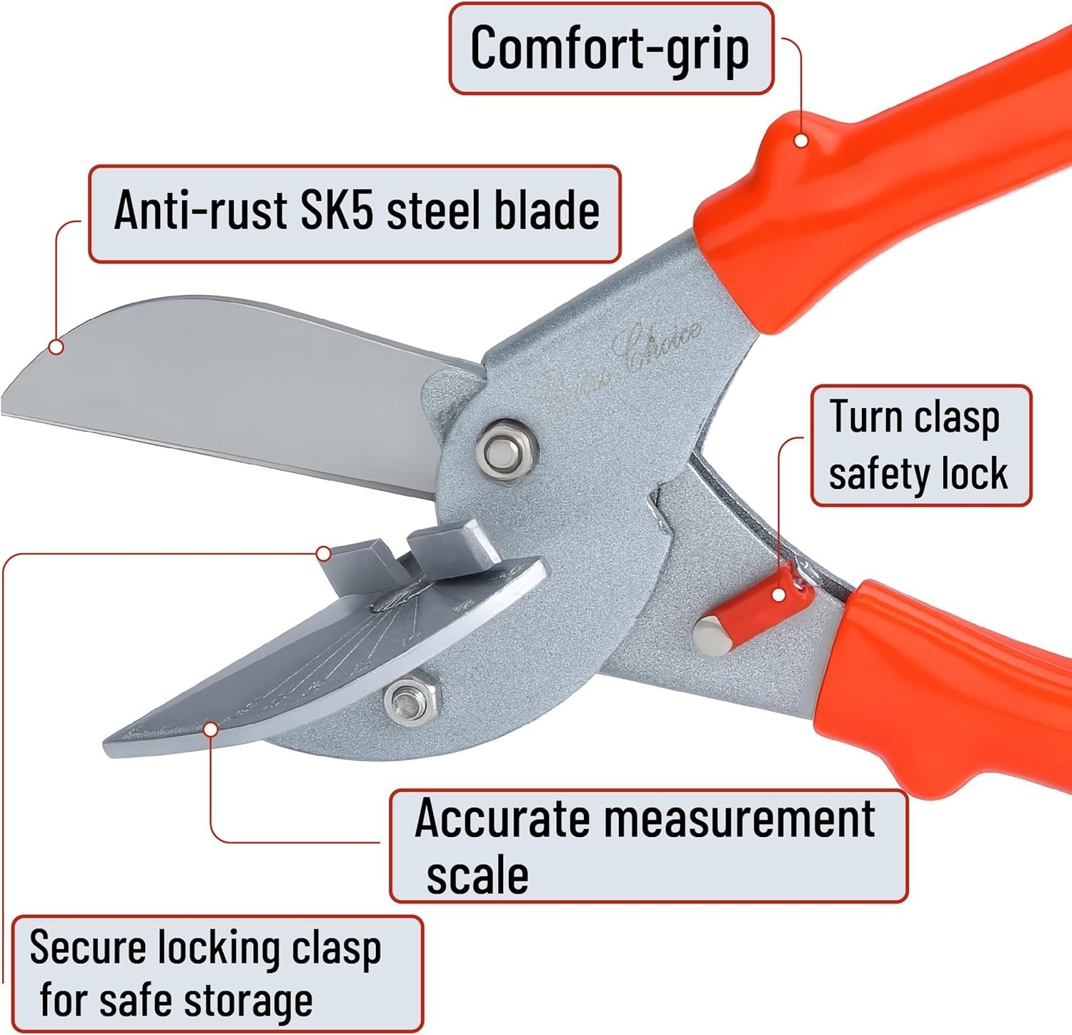 Red Oak Miter Shears Angular Cutting Molding, Quarter round Cutting Tool, Multi-