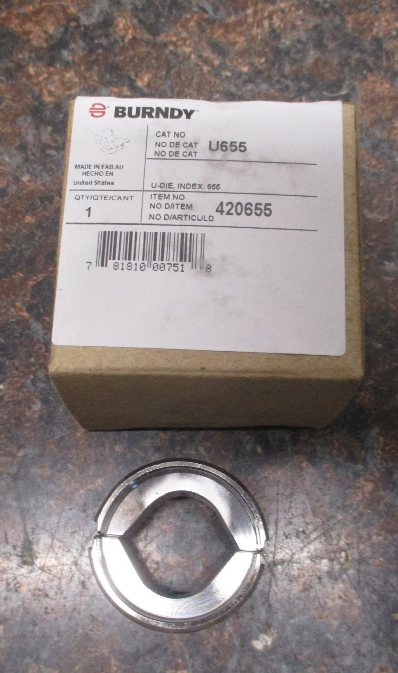 NEW Burndy U655 Index 655 Hydraulic Crimping Compression "U" STAINLESS STEEL DIE
