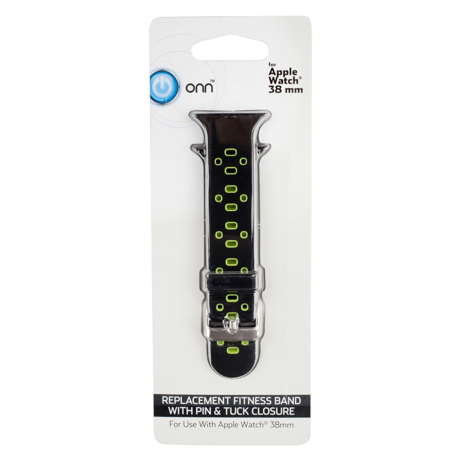 Onn Apple Watch 38mm Replacement Fitness Band (Black & Green) BRAND NEW UNOPENED