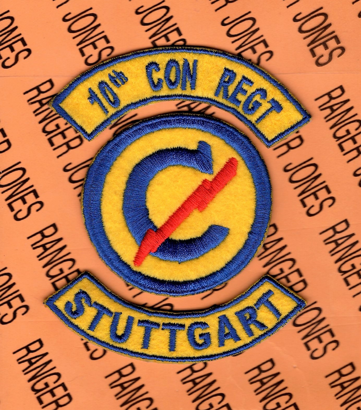 US Army 10th Constabulary Regiment STUTTGART patch tab set