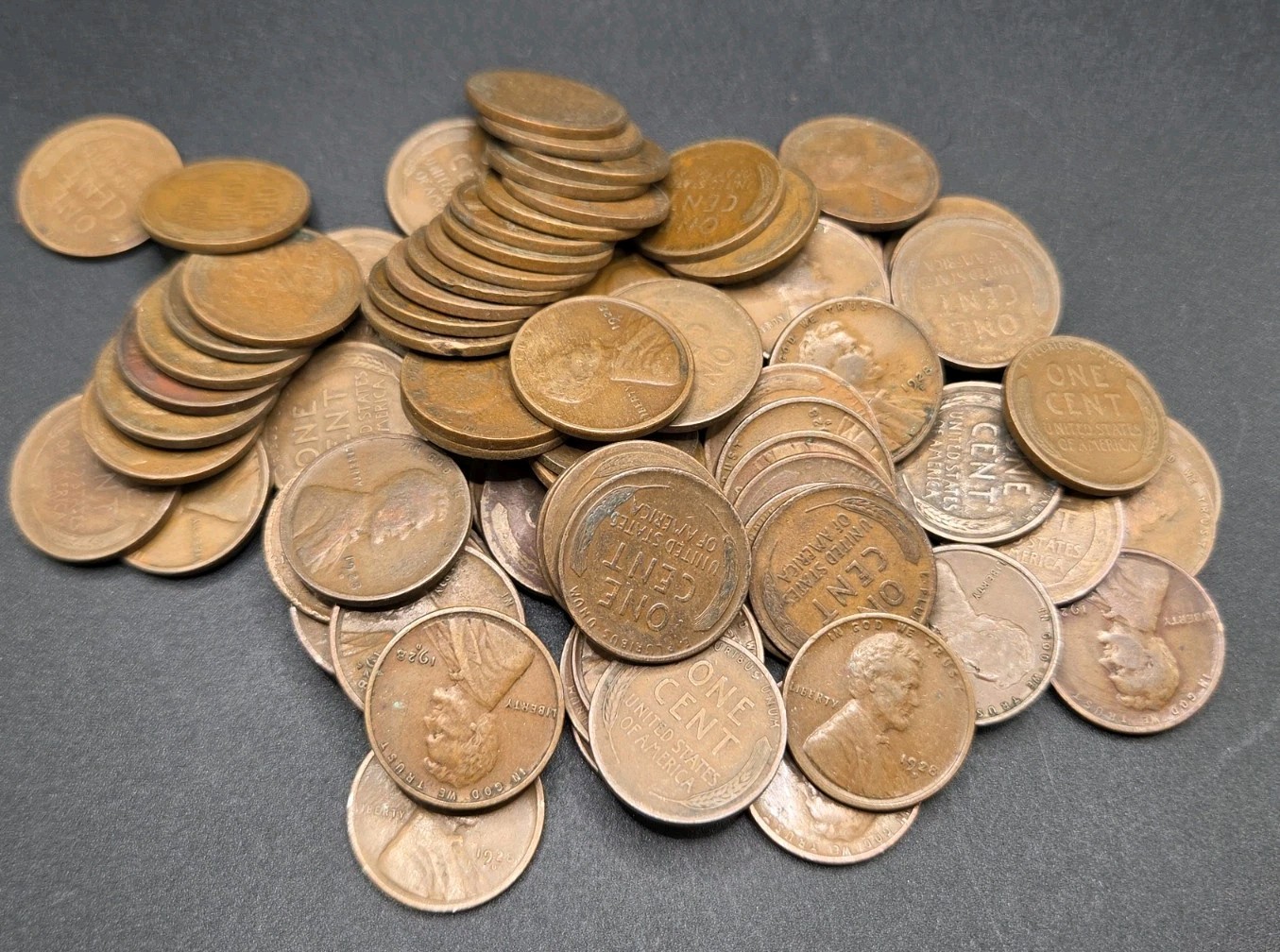 Roll of (50) 1928-D Lincoln Wheat Cents | AVERAGE CIRCULATED