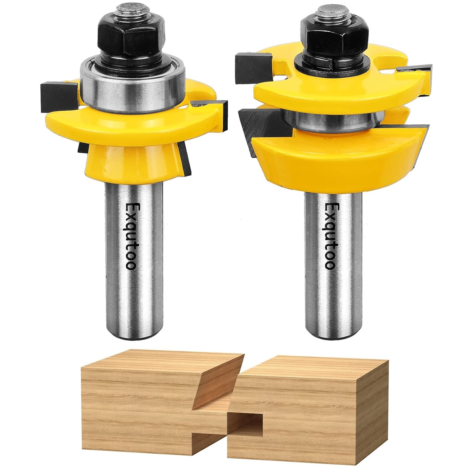 1/2-Inch Shank 2 Set Bevel Shaker Rail and Stile Router Bits, Stile...