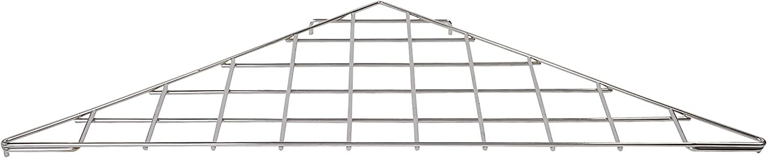 Set of 3 Wire Grid Corner Shelves Shelf Triangle Slat Grid Chrome 24" x 24 x 32"