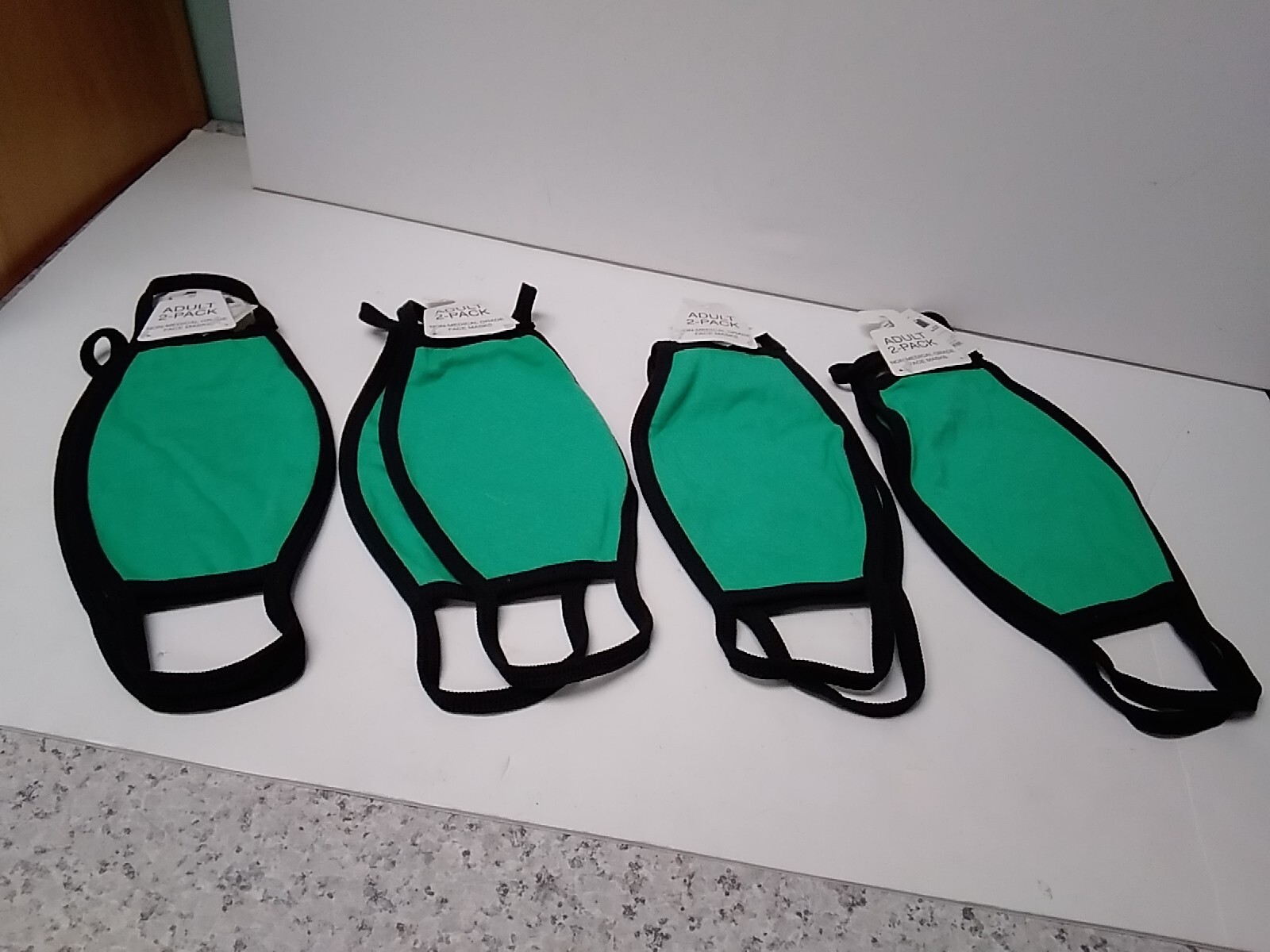 Green Adult Non-Medical Cotton Mask 4 Pack of 2 Great for Company Logo