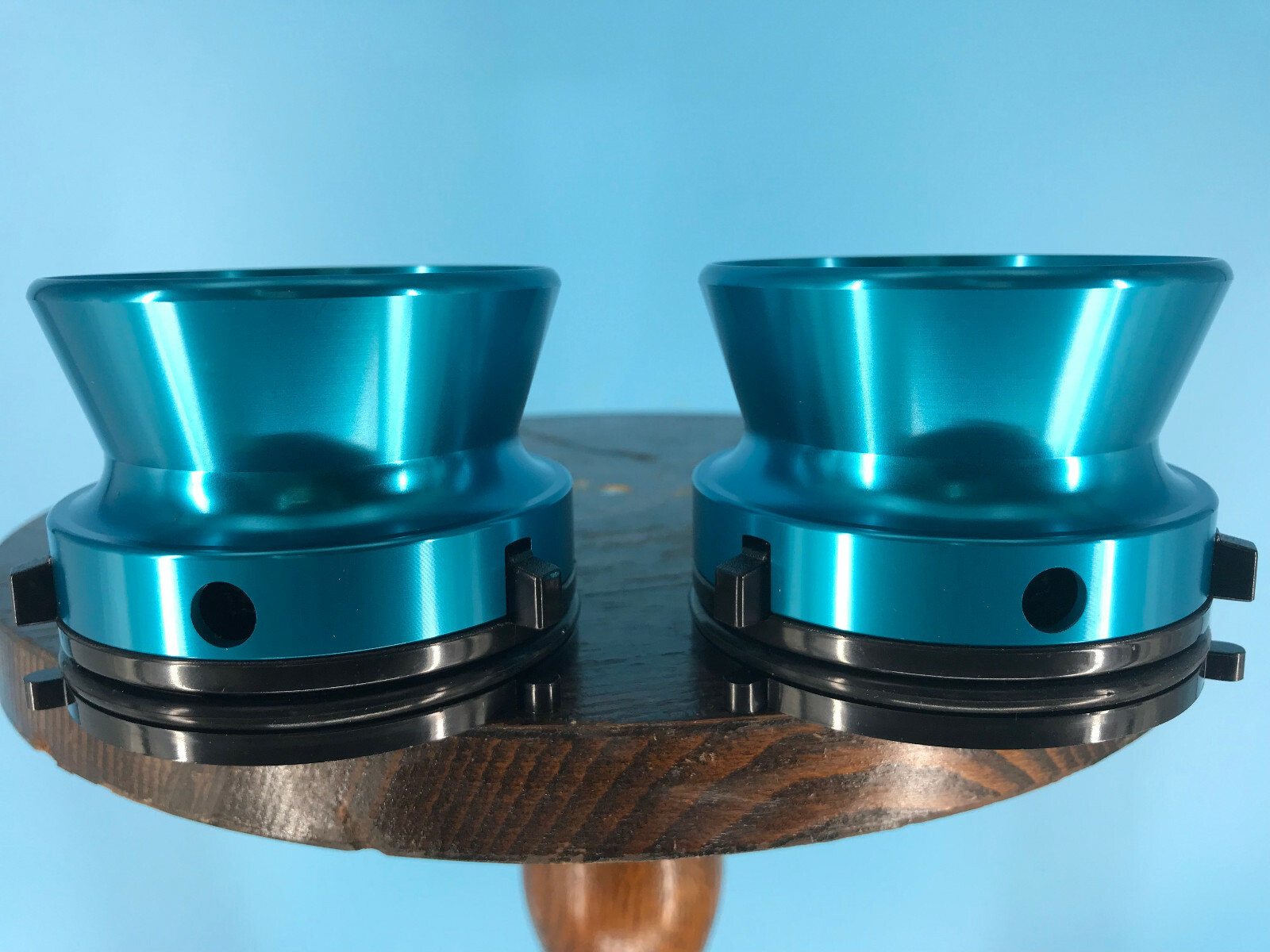 Burlington Recording Pro OceanBlue1/4"NAB Hub Adapters w/Aluminum Trumpets(PAIR)