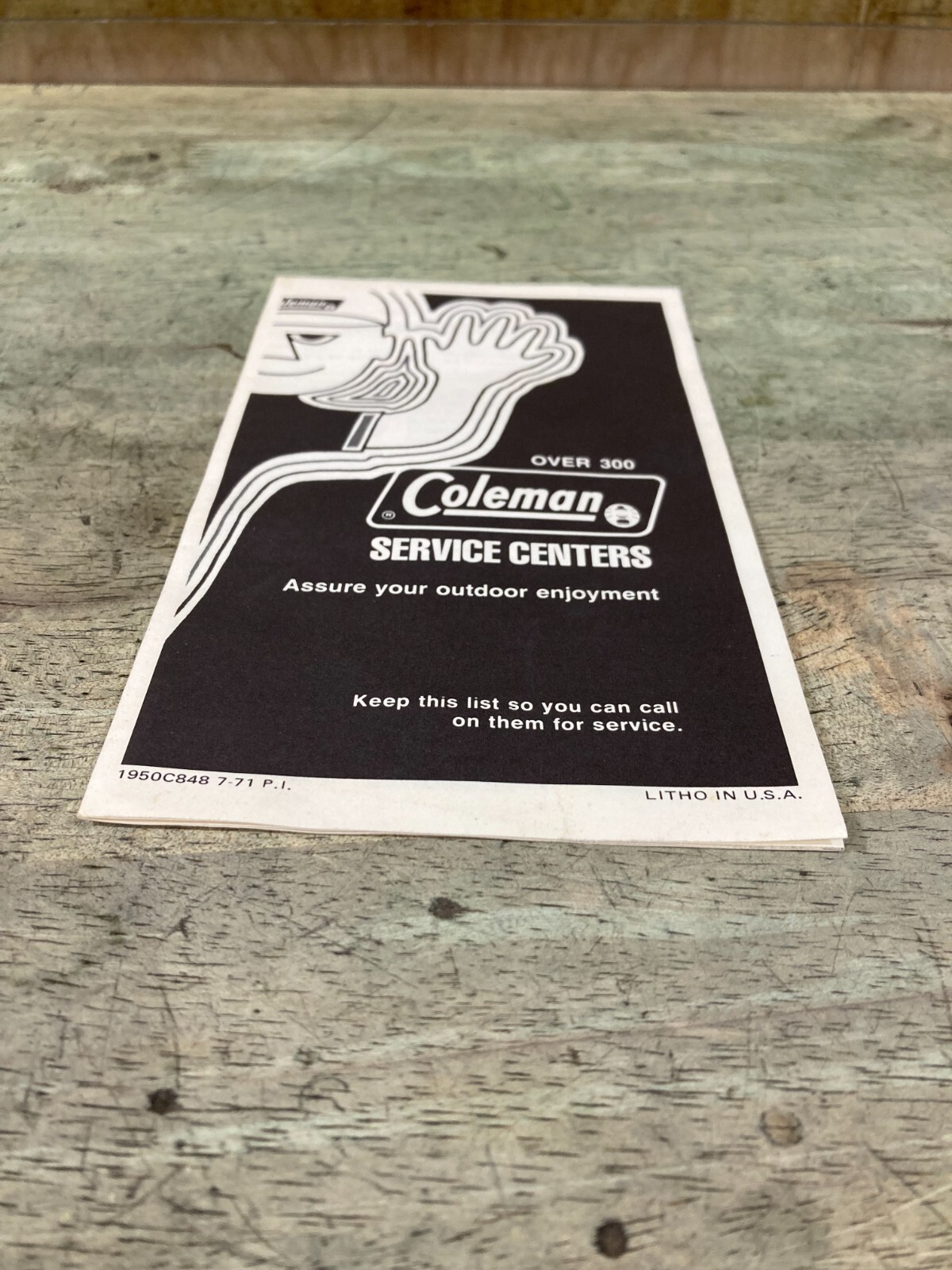 Coleman Service Center Pamphlet Insert - circa 1970's