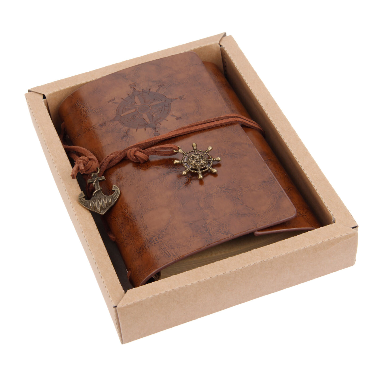 Kraft Paper Diary Book NoteBook Vintage Pirate Traveler Notepad PU Leather Cover