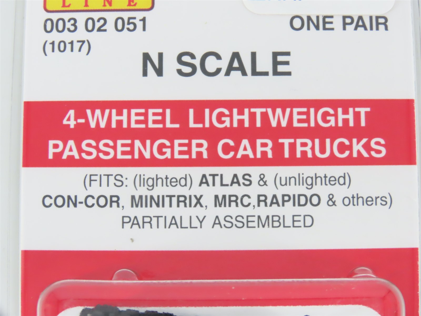 N Micro-Trains MTL 00302051 (1017) 4-Wheel Lightweight Passenger Trucks - 1 Pair
