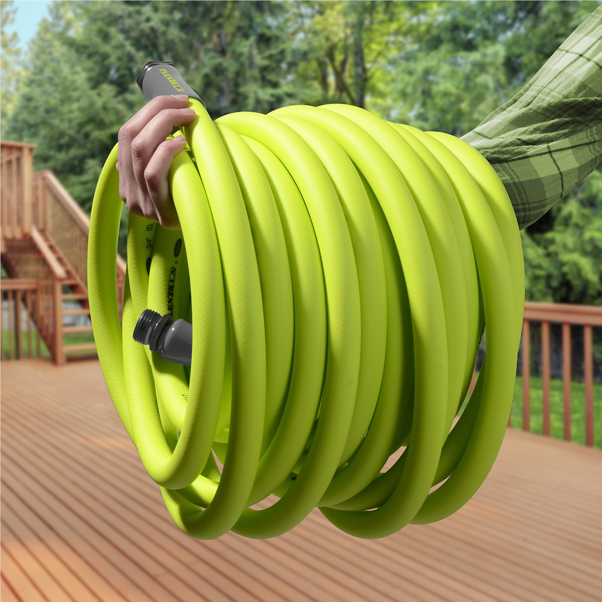 Legacy Manufacturing Flexzilla Garden Hose, 3/4" x 75', 3/4" - 11 1/2 GHT Fittin