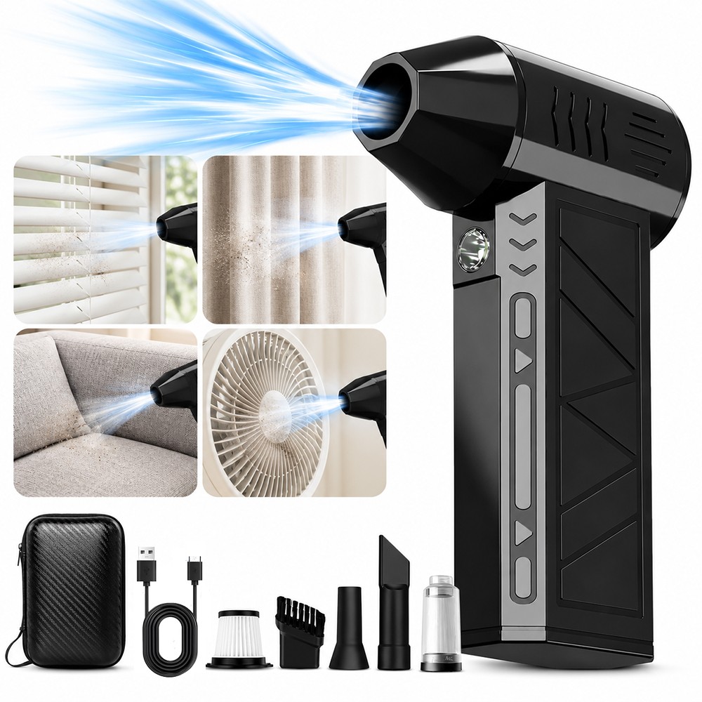Compressed Air Duster Rechargeable 130000RPM Electric Air Blower for PC Car Home
