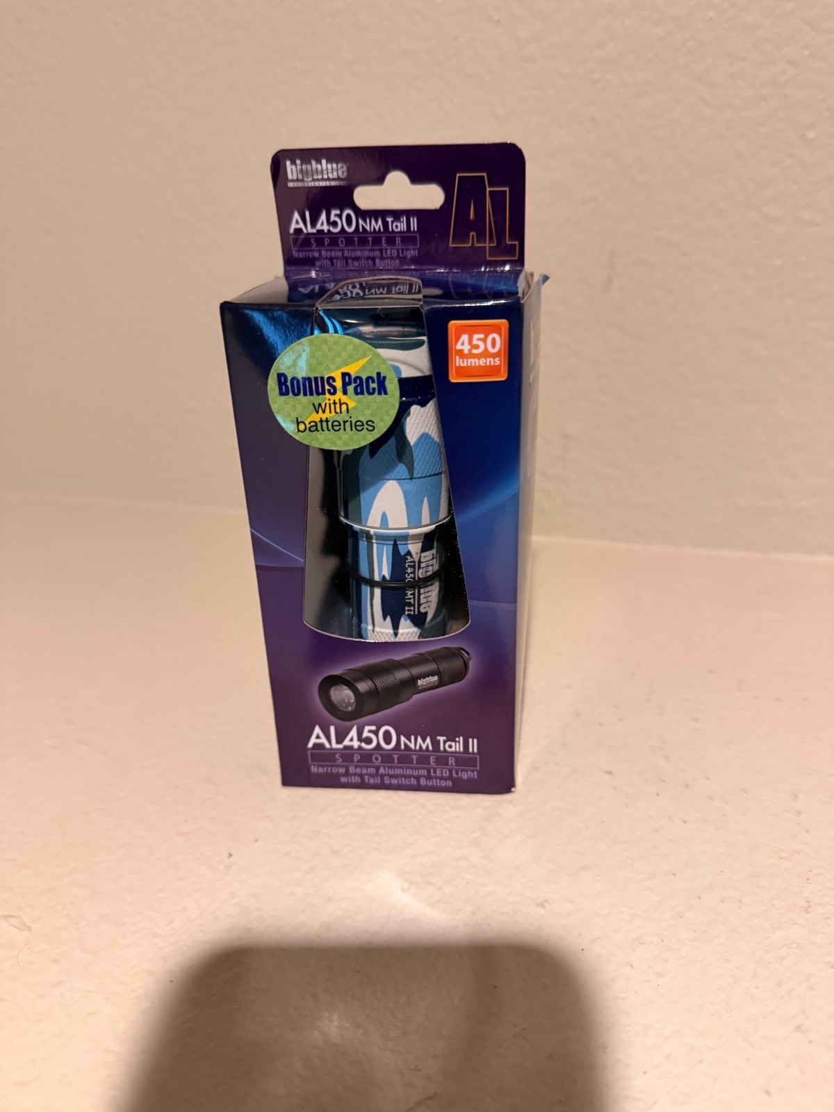 Bigblue AL450NM Tail II Dive Light – 450 Lumens, Narrow Beam, Bonus Pack with Ba