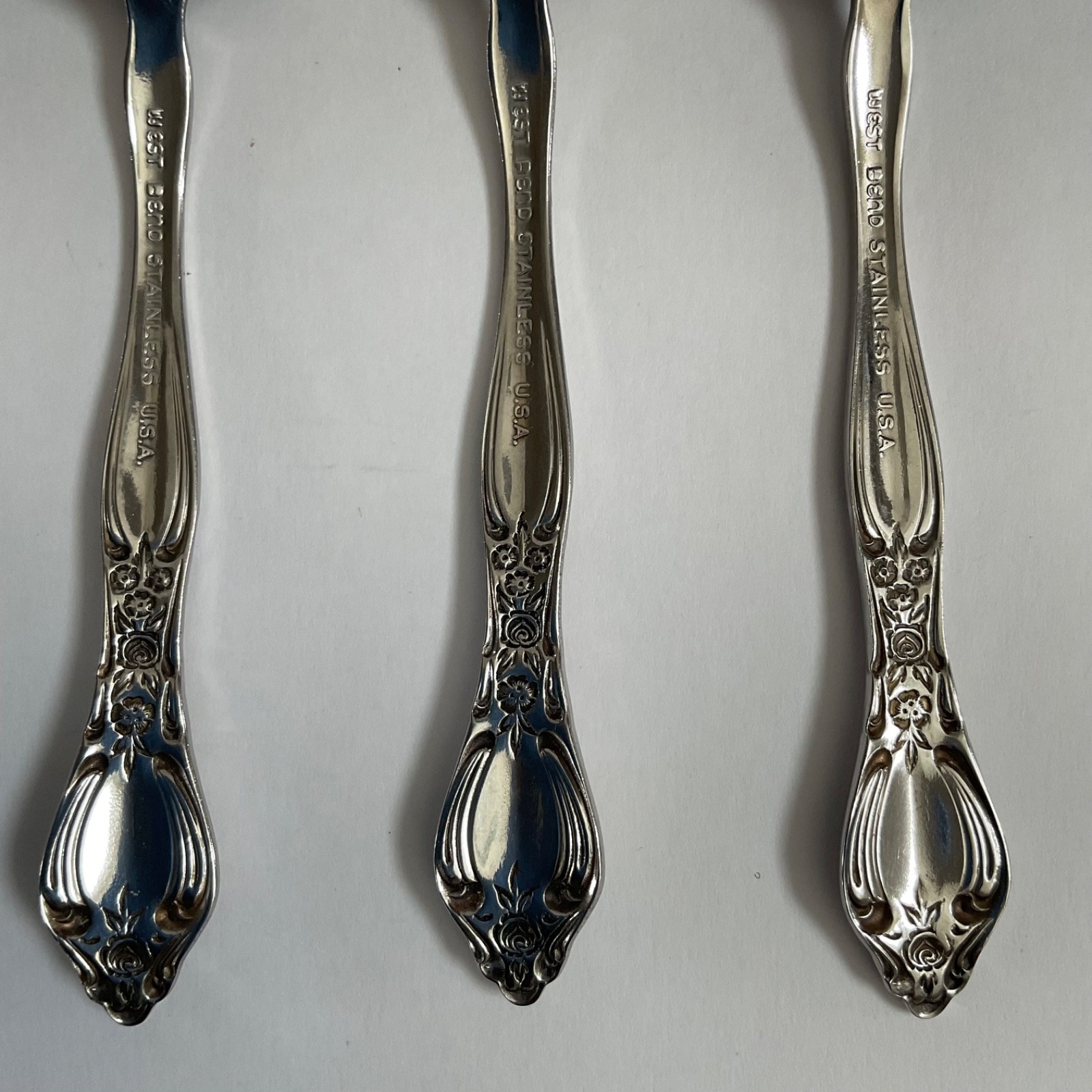 Oneida West Bend AFFECTION Pattern Stainless USA Flatware Teaspoons Set Of 5