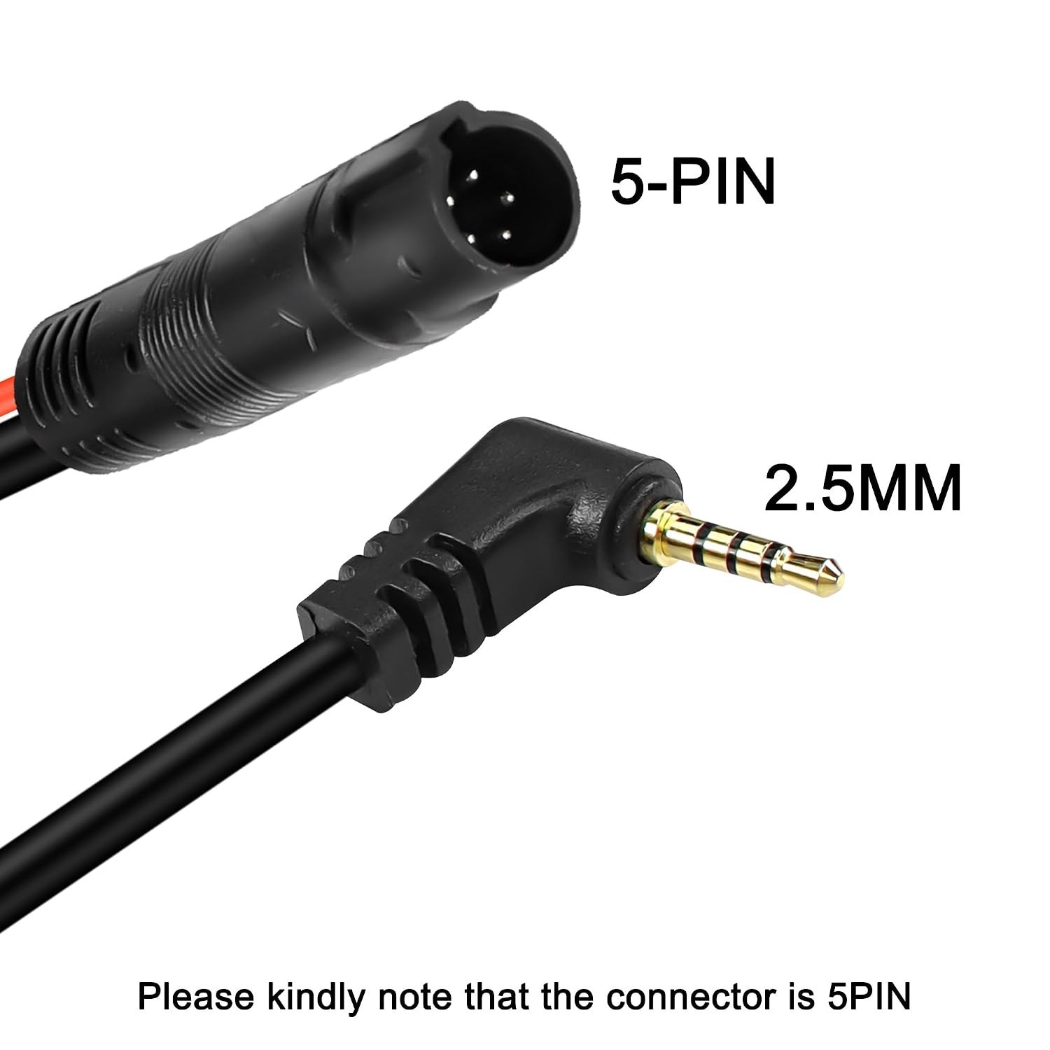 Waterproof 32.8FT 5 Pin Dash Camera Cable - Ideal for Reverse and Ambient Light
