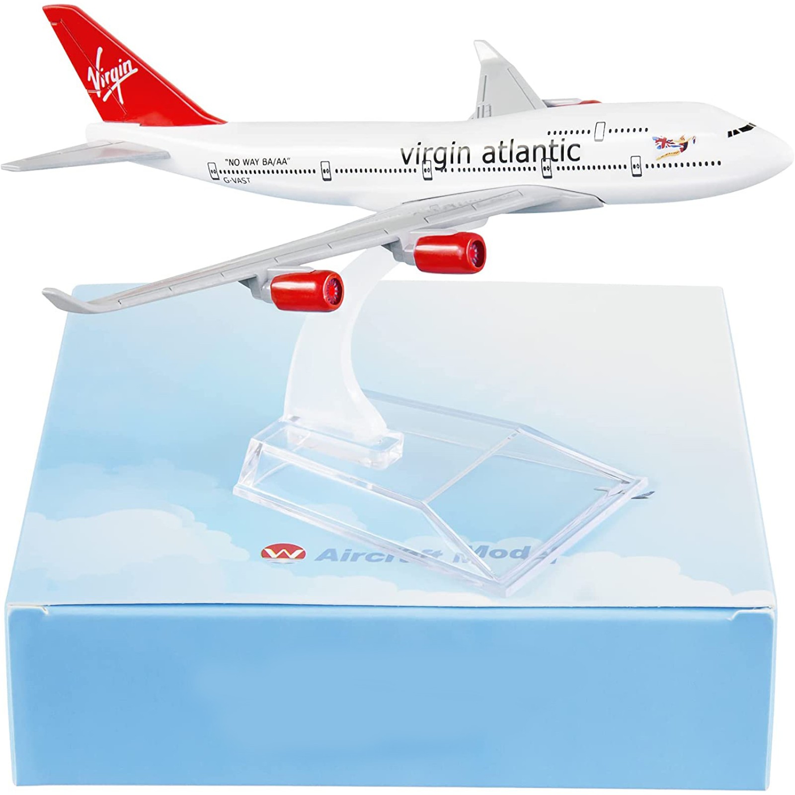 16cm Virgin Atlantic B747 Airplane Model 1:400 Alloy Simulation Plane Ornament d