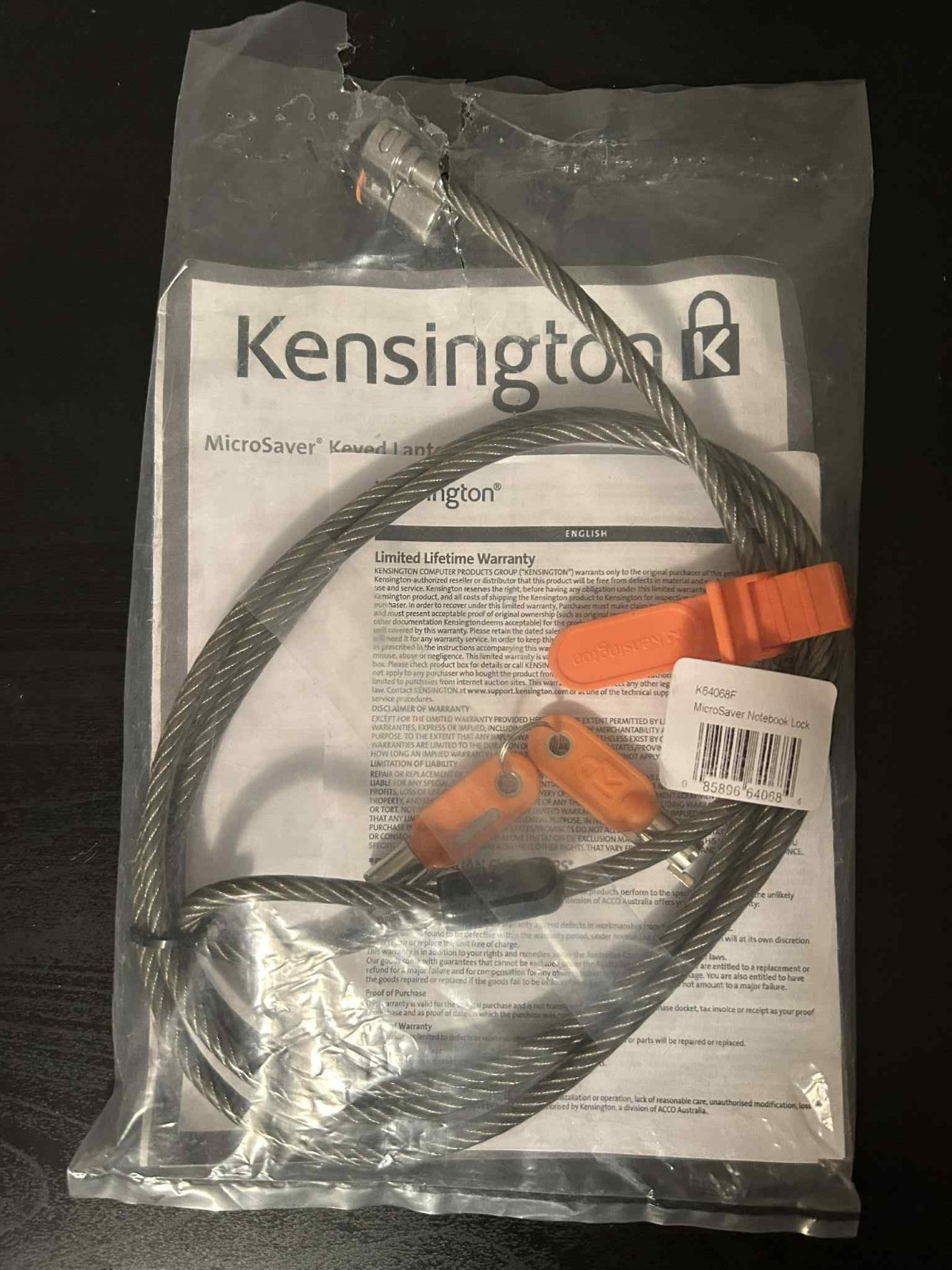 Kensington K64186FM Master Keyed MicroSaver Notebook Cable Lock