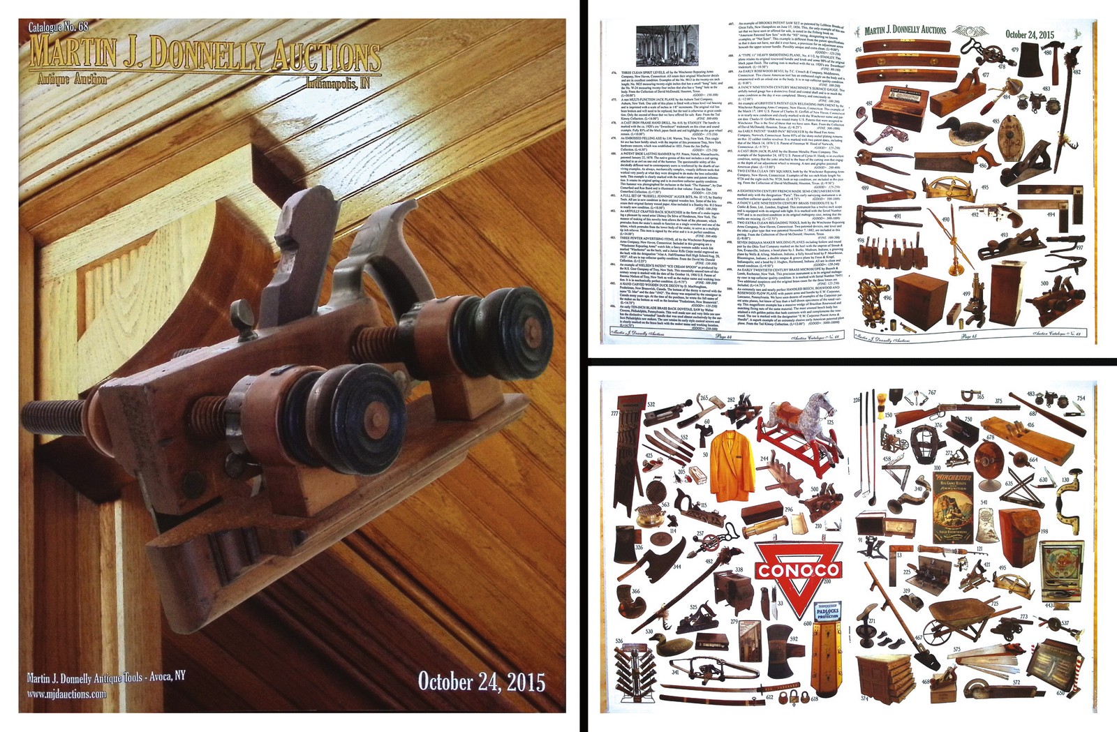 Full Color October, 2015 (OC15) Antique Tool Auction Catalog & Prices Realized
